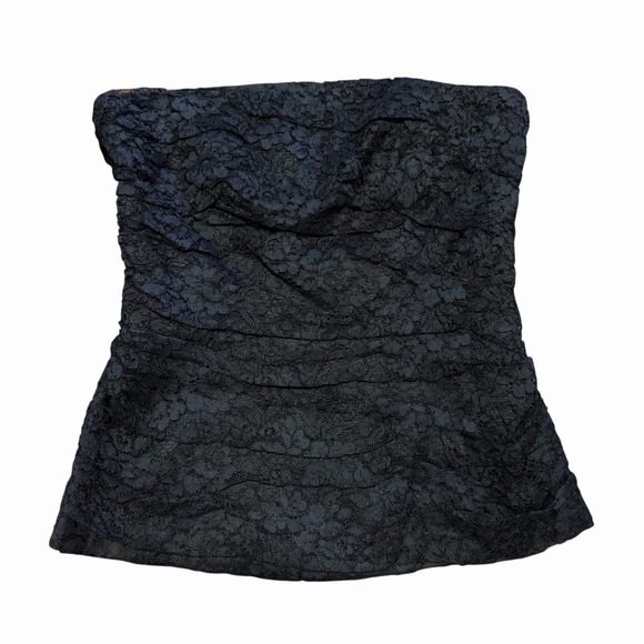 VTG Luna Womens 10 Black Lace Bustier Top 90s Goth Whimsigoth Coquette Strapless - Picture 2 of 10